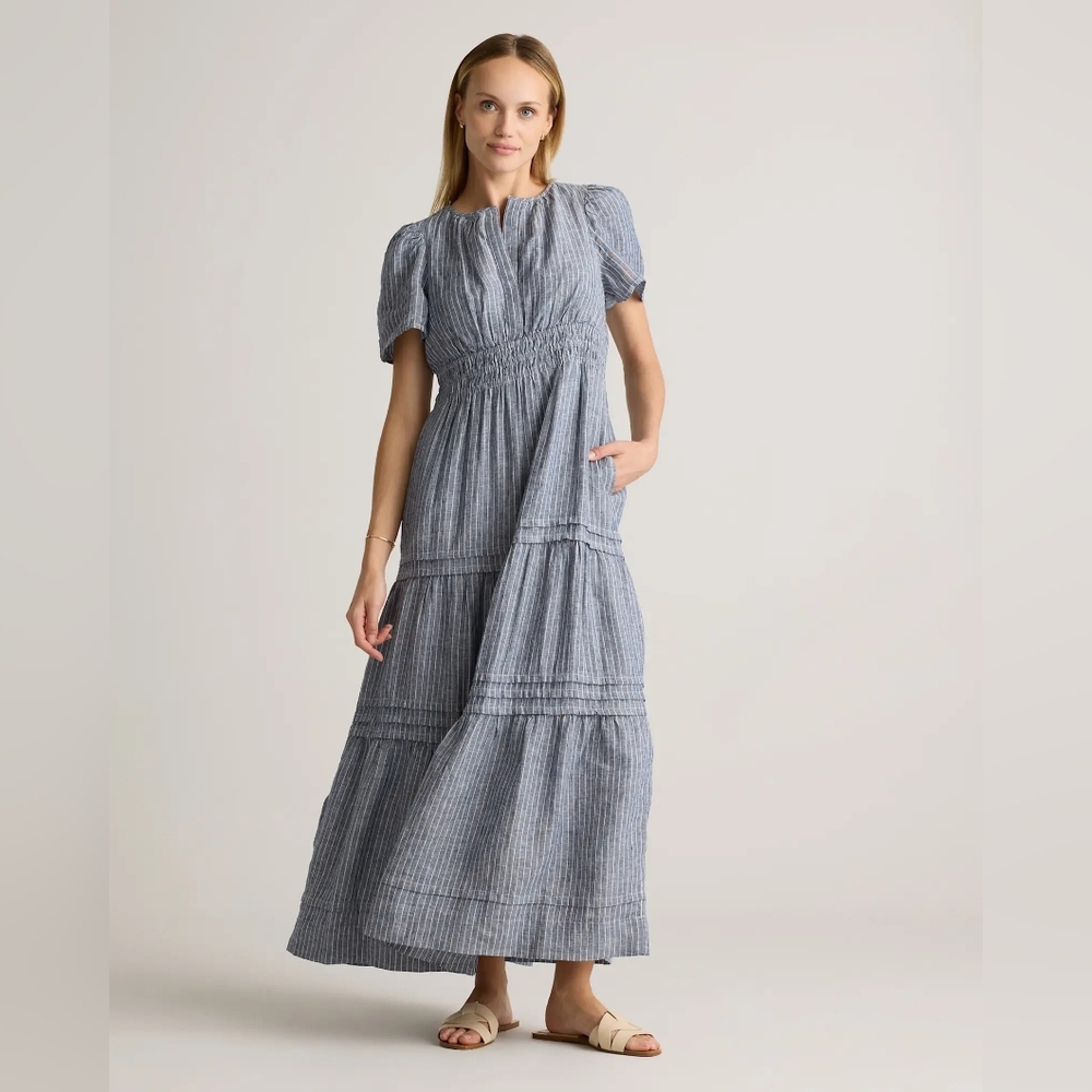Quince Blue Striped Maxi Dress - Picture 8 of 15